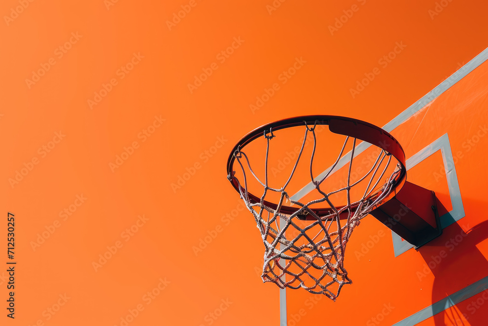 Basketball hoop orange background