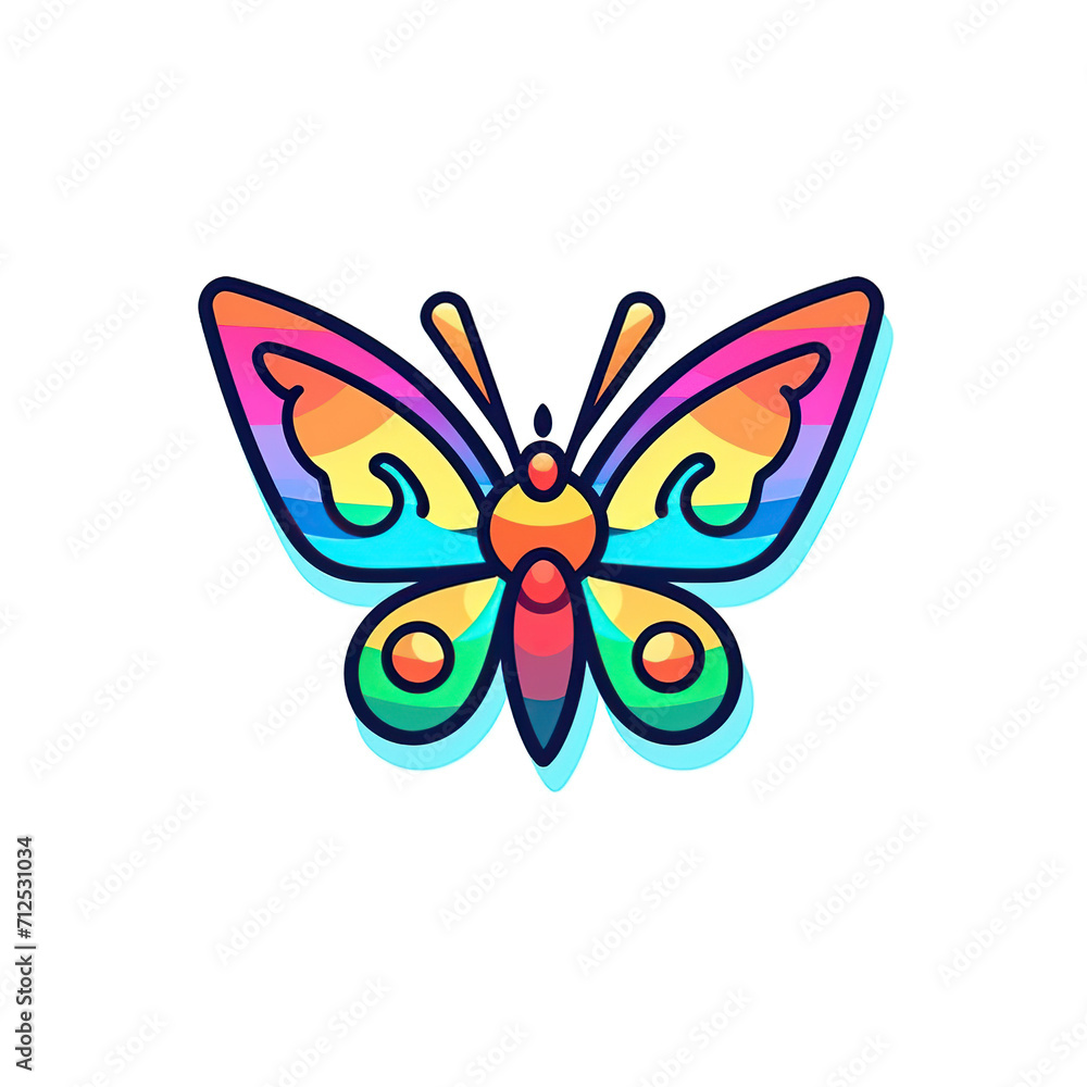 butterfly on white background design, good for t-shirt screen printing, generative AI butterfly on white background design, good for t-shirt screen printing, generative AI