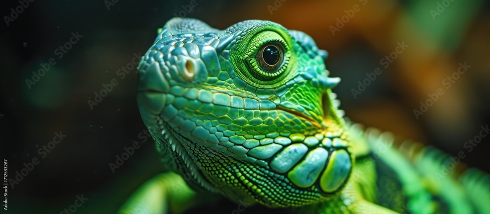 Fototapeta premium Reptile with green coloration