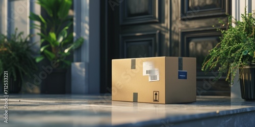 parcel at your doorstep delivery Generative AI photo