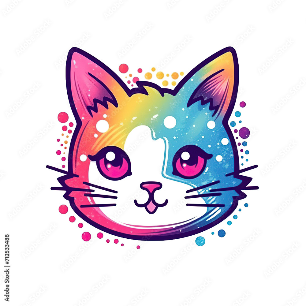 cat  design, best for t-shirt screen printing, generative AI
