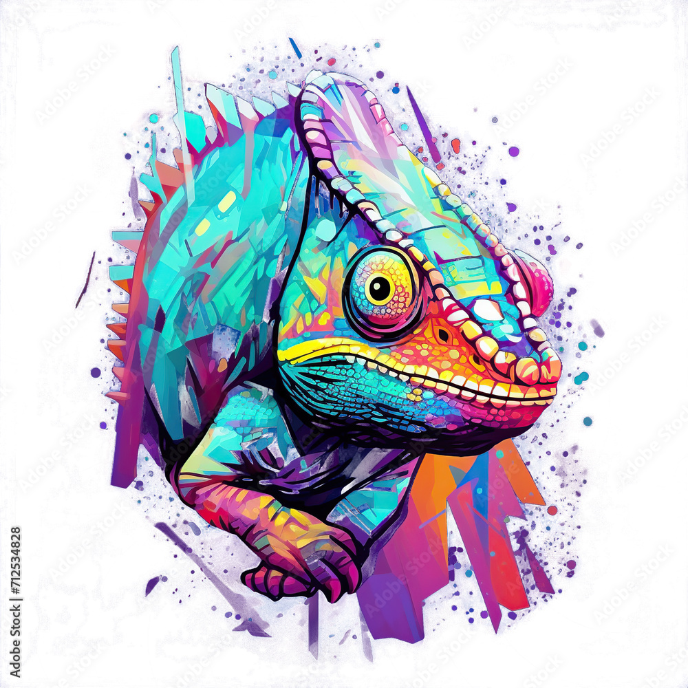 chamelon design, beautifies t-shirt screen printing, generative AI chamelon design, beautifies t-shirt screen printing, generative AI