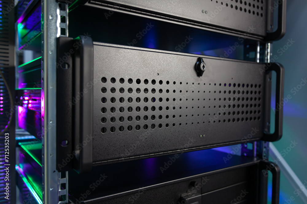 Rack Servers and Supercomputers, Modern Telecommunications, Artificial Intelligence, Supercomputer Technology.
Powerful supercomputer. Cloud Computing Server Room. Network of servers at a data center. Rack Servers and Supercomputers, Modern Telecommunications, Artificial Intelligence, Supercomputer Technology.
Powerful supercomputer. Cloud Computing Server Room. Network of servers at a data center.
