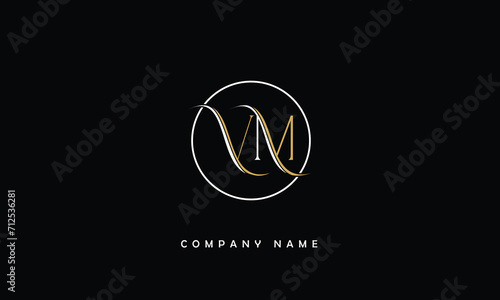 VM, MV, V, M Abstract Letters Logo Monogram