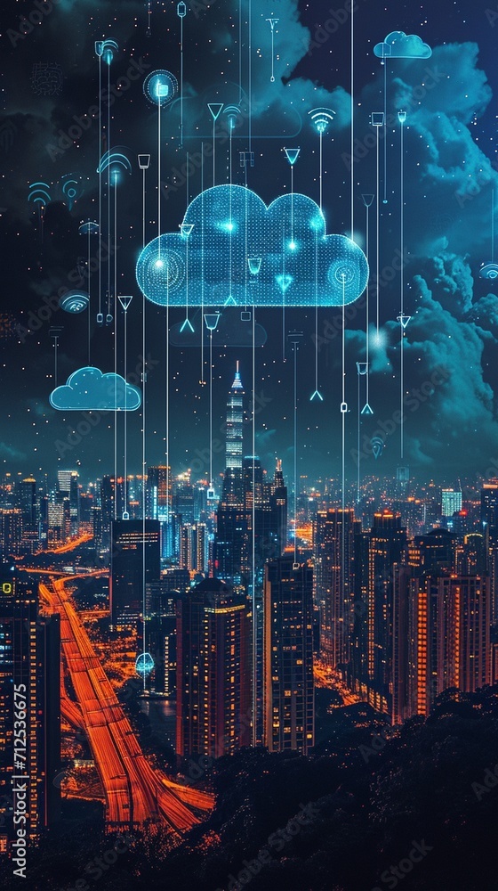 Smart city with 5G technology on top of which there generated by ai Smart city with 5G technology on top of which there generated by ai