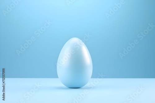 Blue easter egg on blue background.