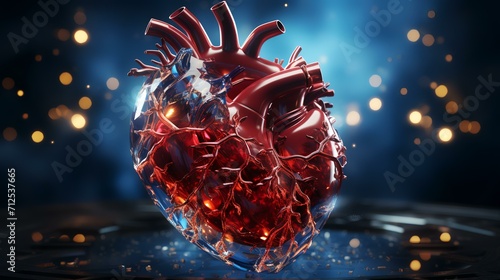 Heartfelt Precision: Anatomy of the Human Heart on Medical Background photo