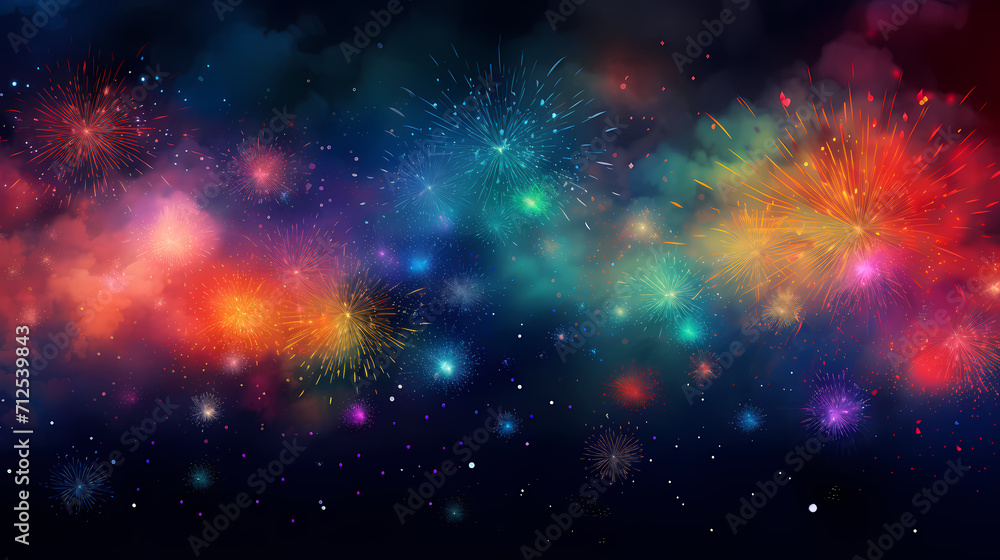 Naklejka premium Fireworks background for celebration, holiday celebration concept
