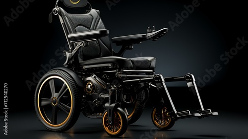 "Black Disability Wheelchair, Crutch, and Metallic Walker: Assistive Mobility Devices"