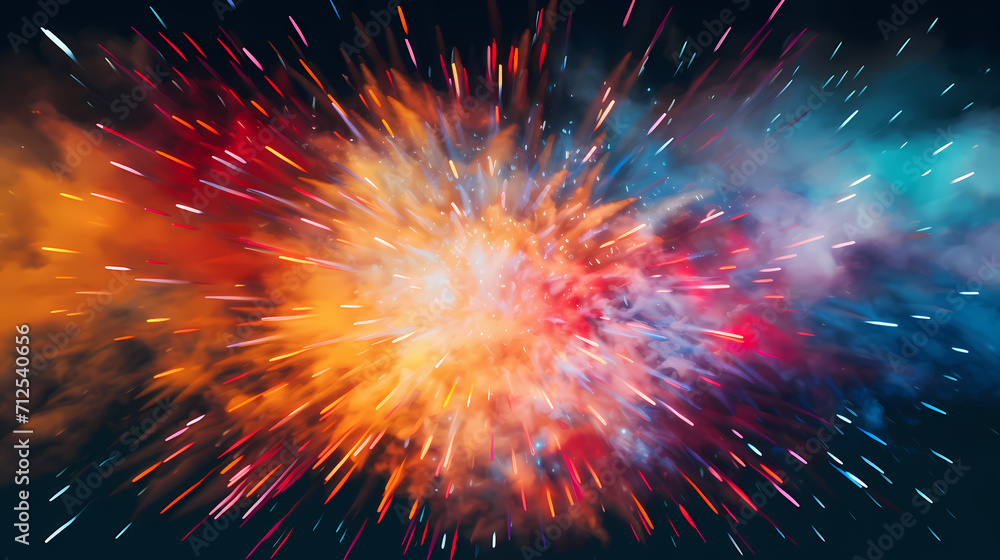Fototapeta premium Fireworks background for celebration, holiday celebration concept
