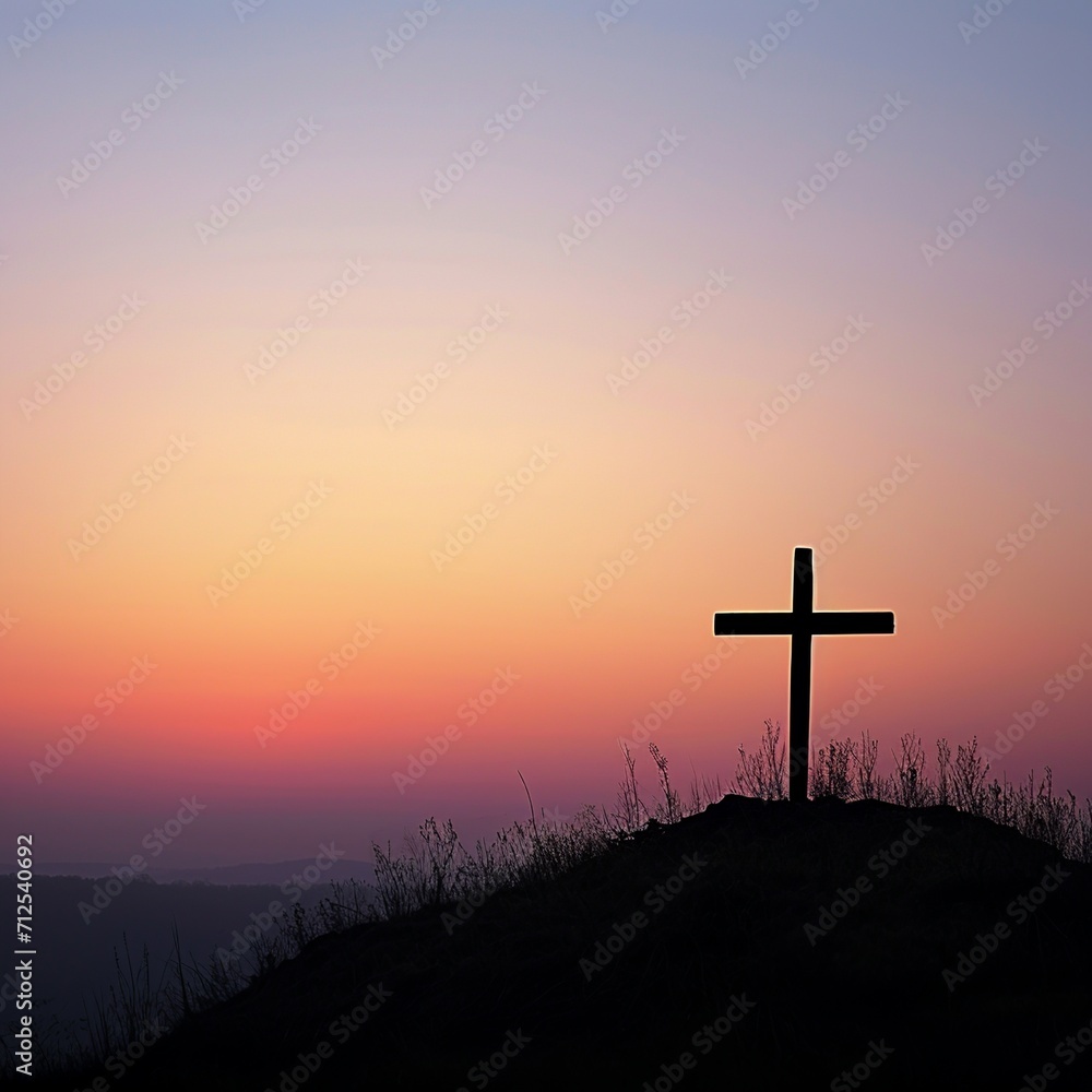 Serene Cross at Mountain Sunset
Serene Cross at Mountain Sunset