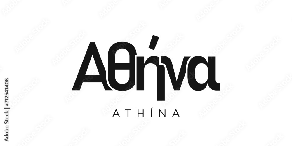 Athina in the Greece emblem. The design features a geometric style, vector illustration with bold typography in a modern font. The graphic slogan lettering. Athina in the Greece emblem. The design features a geometric style, vector illustration with bold typography in a modern font. The graphic slogan lettering.