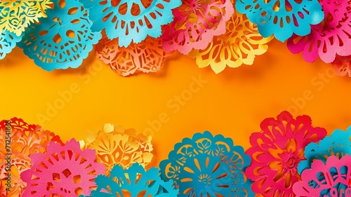 Obraz na płótnie Vibrant Papel Picado on Festive Background
w salonie