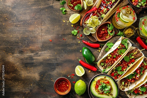 Mexican Fiesta: Tacos and Salsas Spread
