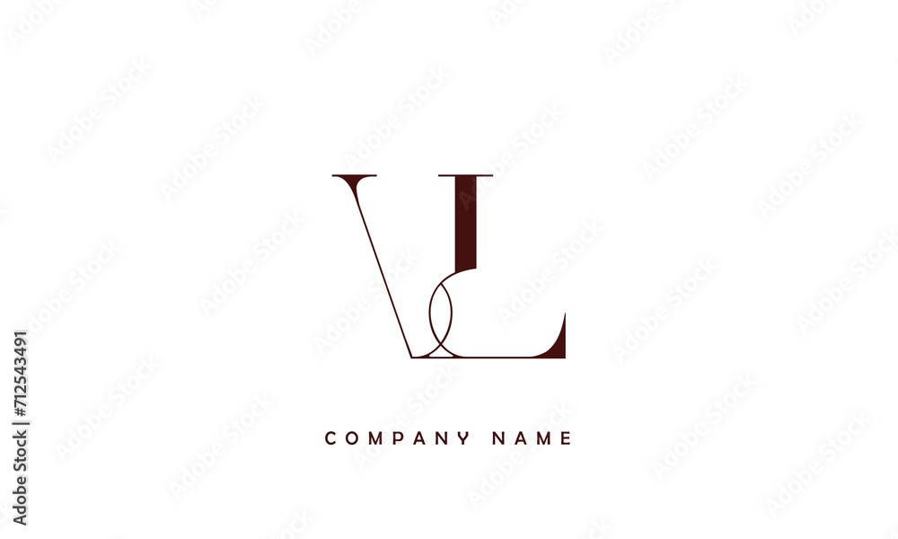VL, LV, V, L Abstract Letters Logo Monogram VL, LV, V, L Abstract Letters Logo Monogram