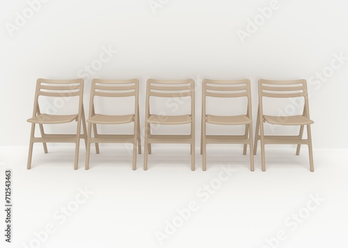 Modern Plastic Chair with White Background 3D Render