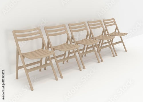 Modern Plastic Chair with White Background 3D Render