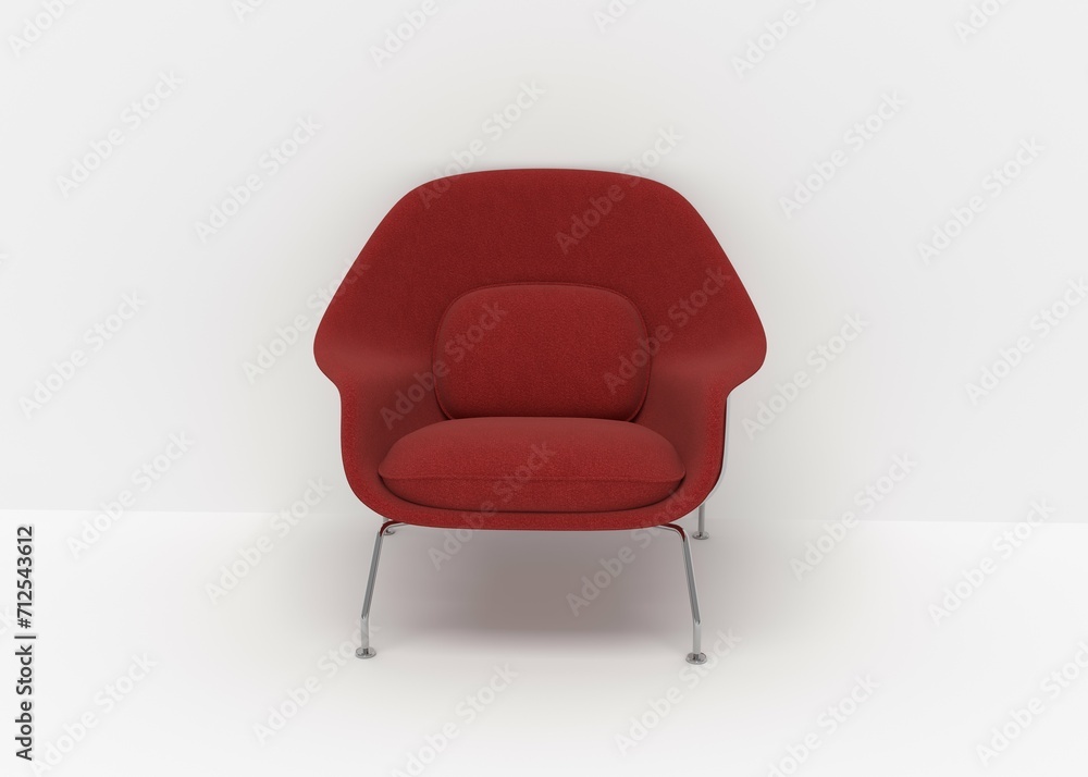 Modern Sofa Chair with White Background 3D Render Modern Sofa Chair with White Background 3D Render