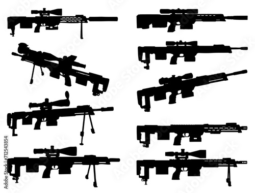 DSR 50 Sniper Rifle silhouette vector art white background