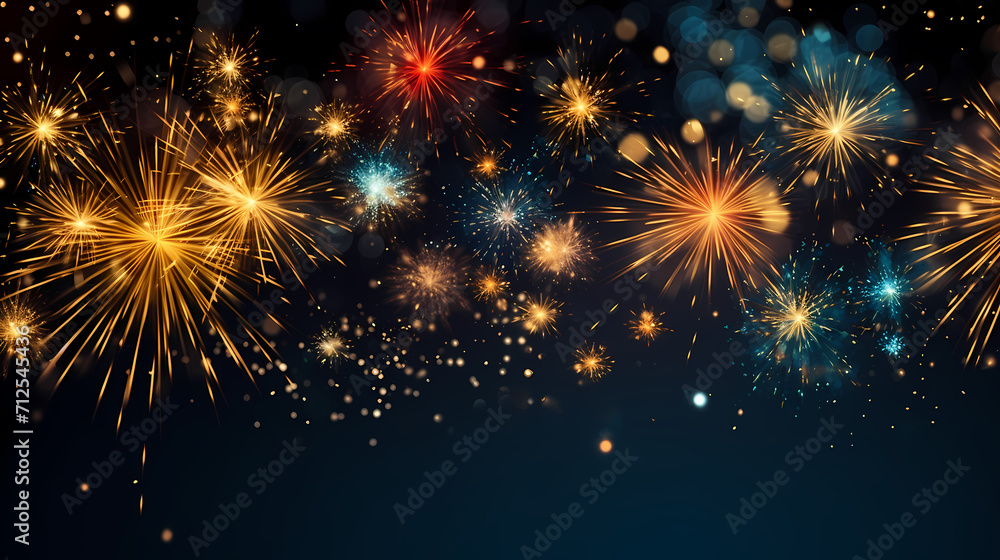 Beautiful fireworks background at night for holiday decoration Beautiful fireworks background at night for holiday decoration