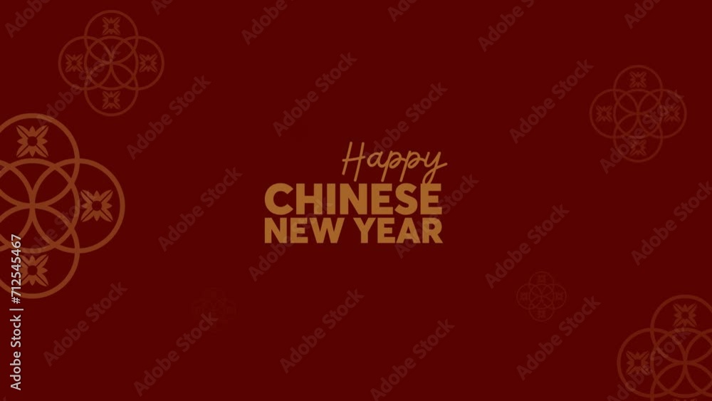 Chinese New Year background with golden color on red background. Flat style design. Concept for holiday banner, animated Chinese New Year Celebration loop background decoration. Seamless Loop. Chinese New Year background with golden color on red background. Flat style design. Concept for holiday banner, animated Chinese New Year Celebration loop background decoration. Seamless Loop.