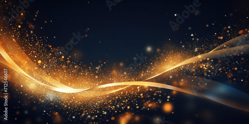 Golden Sparkle  Glowing Abstract Background with a Magical Wave of Shimmering Yellow Glittering Stars