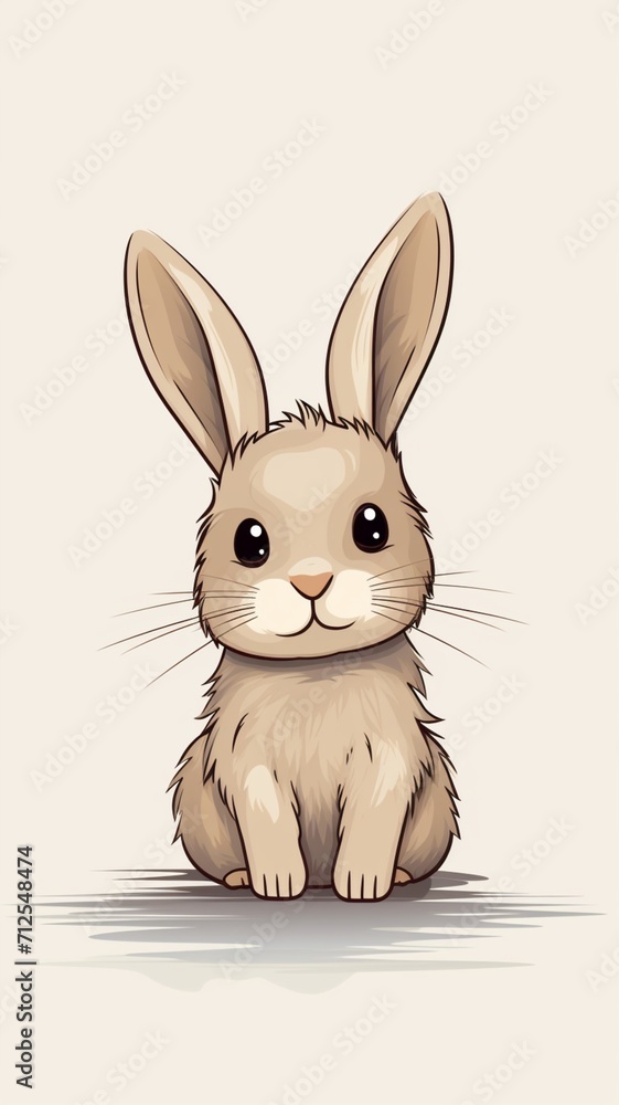 Fototapeta premium Illustration of a rabbit drawn AI Generated pictures