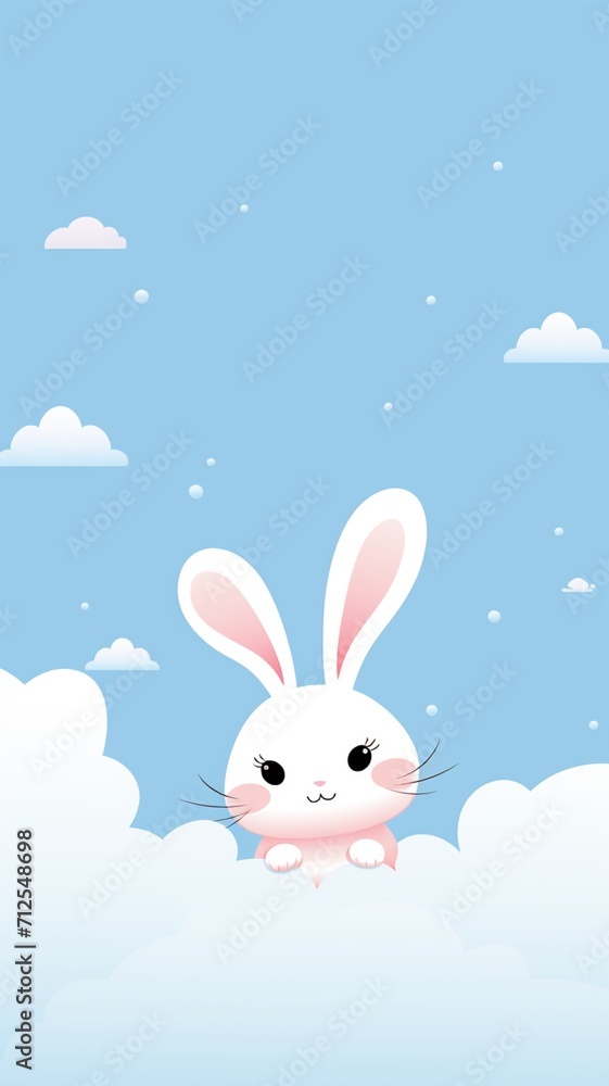 Illustration of a rabbit drawn AI Generated pictures