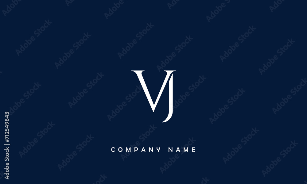 VJ, JV, V, J Abstract Letters, Logo Monogram VJ, JV, V, J Abstract Letters, Logo Monogram