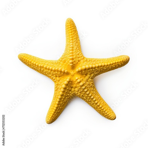 A yellow sea star isolated on white