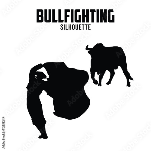 bullfighting Silhouette vector stock illustration, bullfighter silhoutte
