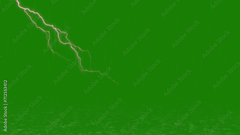 Rain with thunder high Resolution video green screen 4k, Easy editable ...