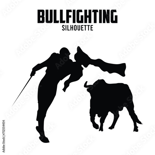 bullfighting Silhouette vector stock illustration, bullfighter silhoutte