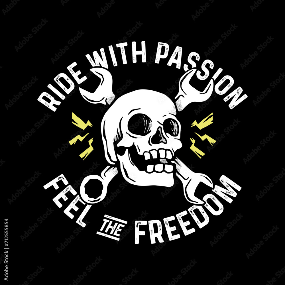 Fototapeta premium streetwear motorcycle community graphic tee design