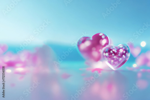 Greeting love hearts. Festive of bokeh, sparkles, hearts for happy valentine day Mother's Day photo