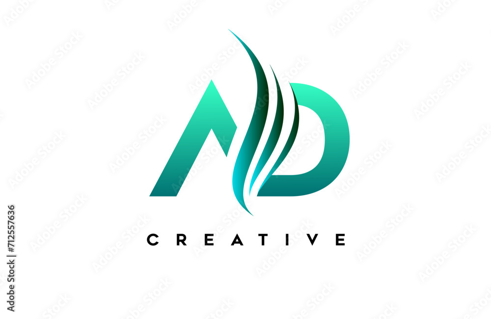 Fototapeta premium AD ad alphabet letter logo design idea concept for business or personal brand identity icon Vector