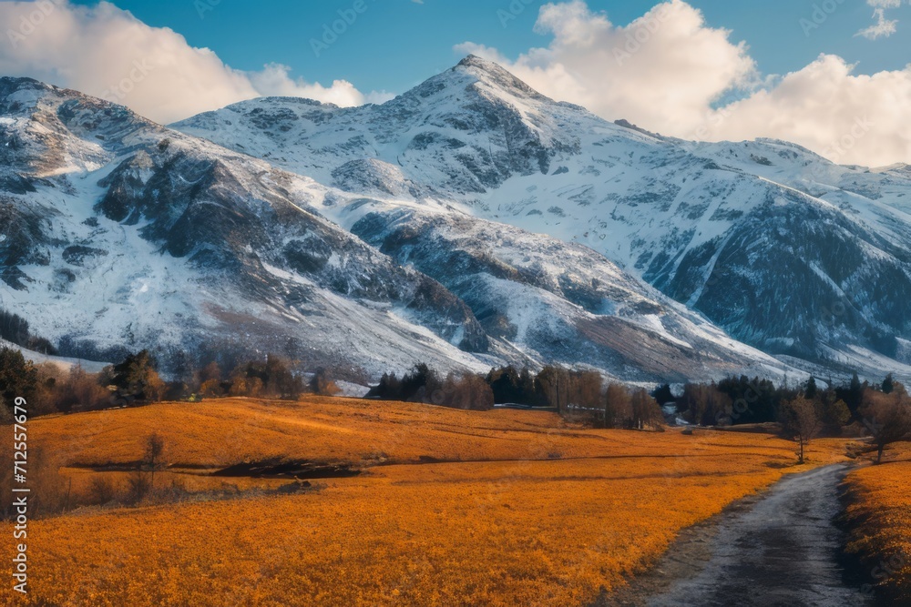 ter Wonderland: A serene landscape with snow-covered mountains, icy rivers, and a snowy forest under a cold, blue sky ter Wonderland: A serene landscape with snow-covered mountains, icy rivers, and a snowy forest under a cold, blue sky