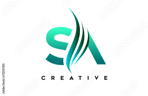Foto SA sa alphabet letter logo design idea concept for business or personal brand id