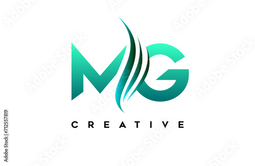 MG mg alphabet letter logo design idea concept for business or personal brand identity icon Vector