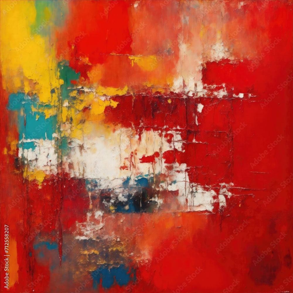 Abstract rough red and multicolored oil brushstroke painting texture background Abstract rough red and multicolored oil brushstroke painting texture background