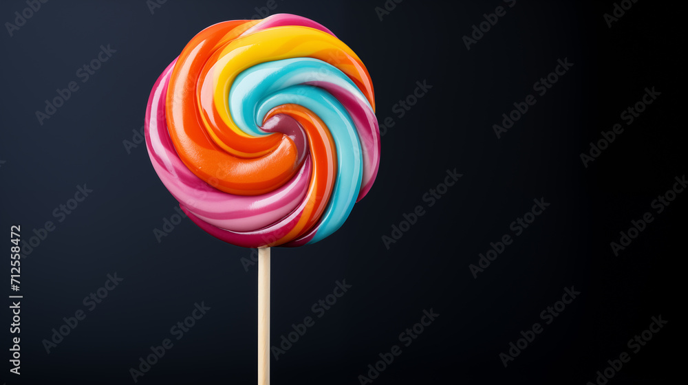Multicolored lollipop on a blue background. Multicolored lollipop on a blue background.