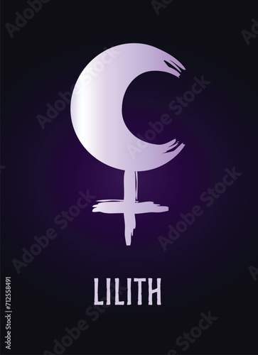 Full editable astrology symbol of Lilith.