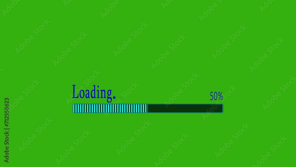 Loading bar animation isolated on a green background. Simple Loading ...