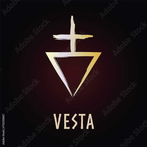 Full editable symbol of greek goddess called Vesta.