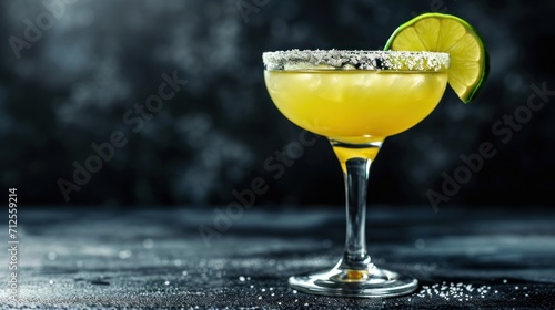  a yellow cocktail with a lime garnish on the rim and a lime slice on the rim of the glass.