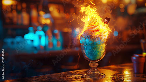 Ice Cream Faluda Glass realistic chao ai generative image