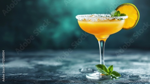  a close up of a drink in a glass with a lime garnish on the rim and a slice of lime on the rim.