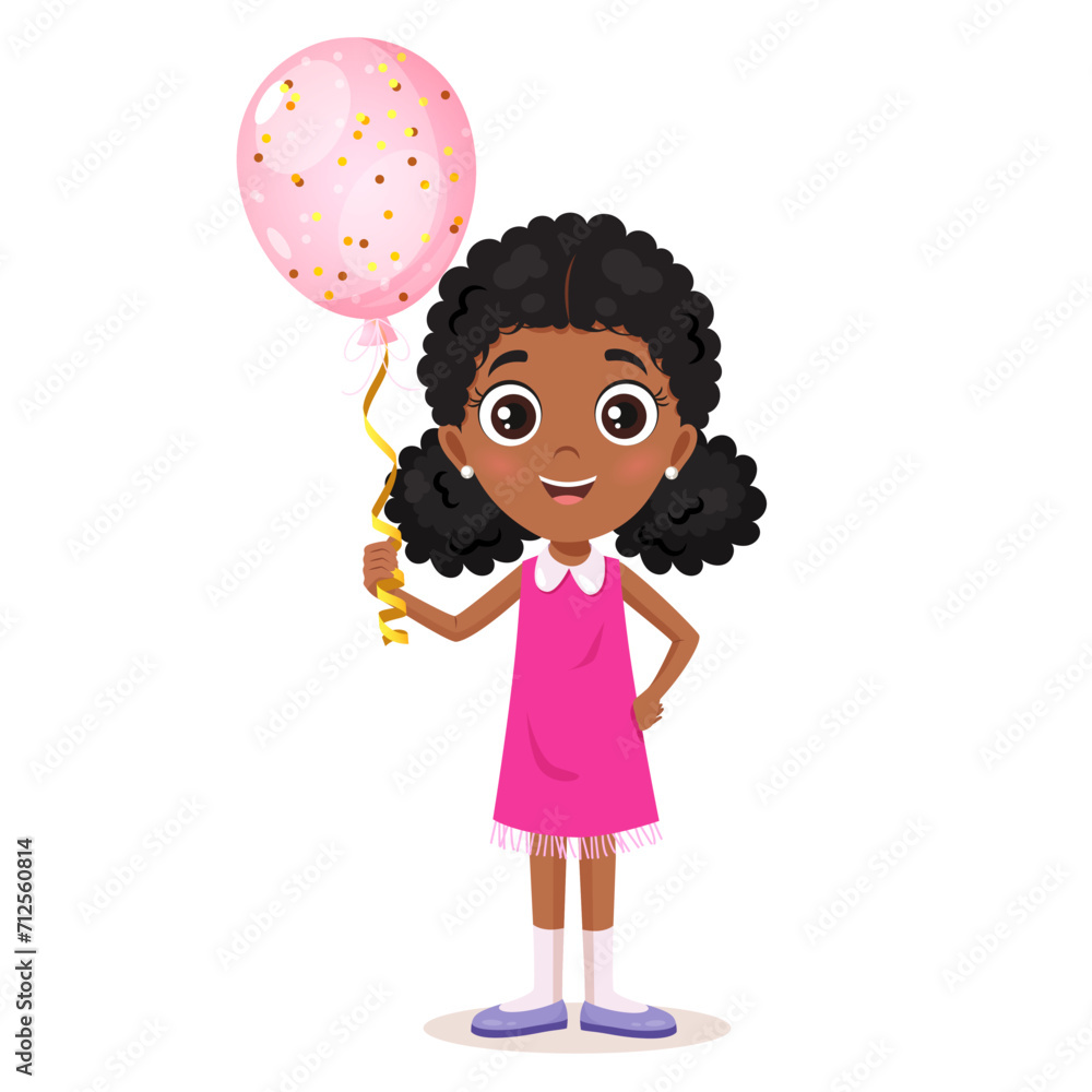 Cartoon girl character with balloon
Cartoon girl character with balloon