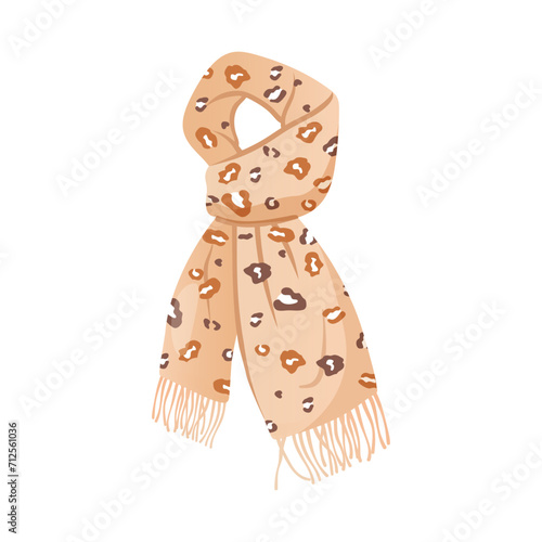 Silk scarf in pastel colors with animal print 
