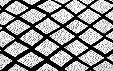 Acrylglasbilder Surrealismus handmade drawing of a background of  rhombus shape in black on whit  © vali_111